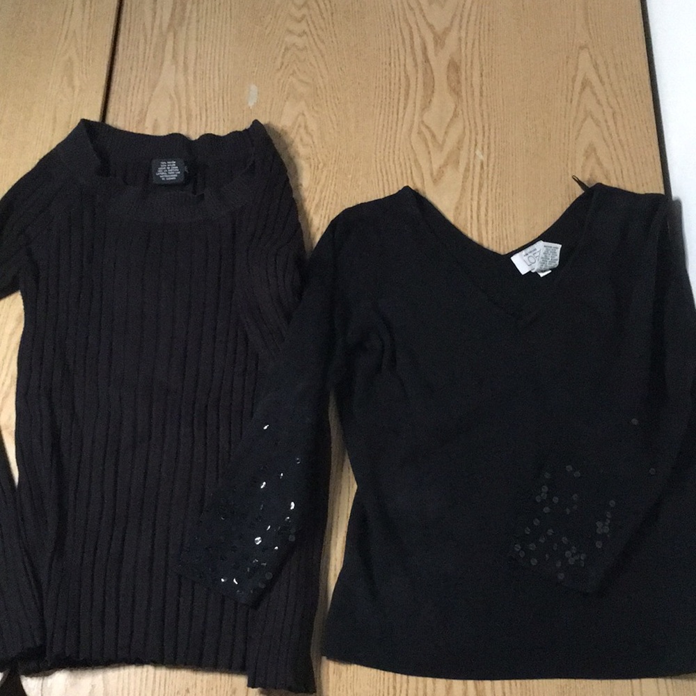 Bin 16 Bundle 2 Womens Ann Taylor 3/4”Sleeve Sequin Sweater/George Sweater XS/SM